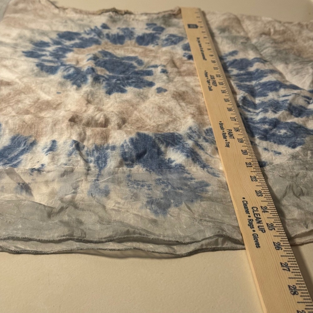 Valentina Naldi Italy 100% Linen Tie Dye Top Blue Tan Art 19812‎ Size Medium - Picture 7 of 8